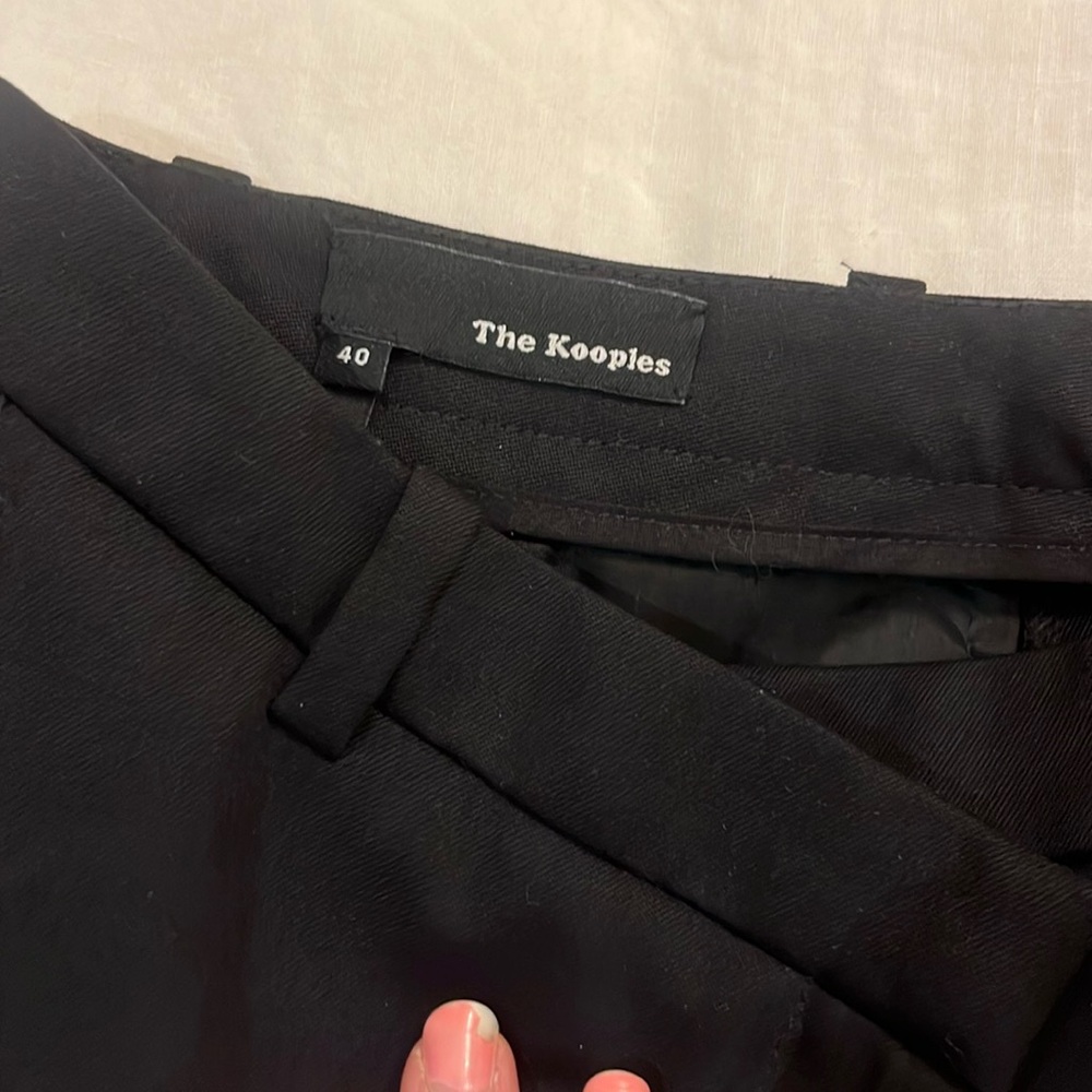 The Kooples black trousers with satin detailing at pocket